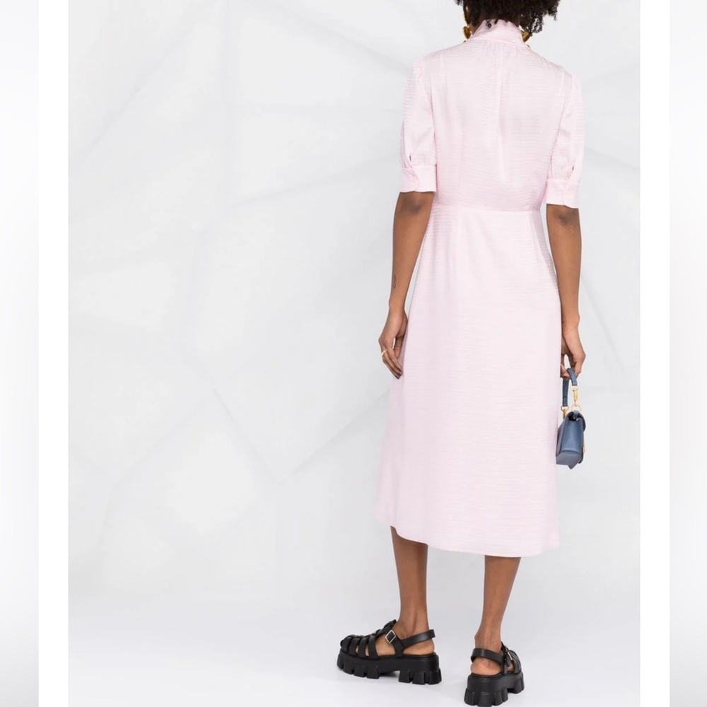 PRADA***Pink Bow-Tie Silk Midi Dress***42; US 8 $3350 - Picture 9 of 10